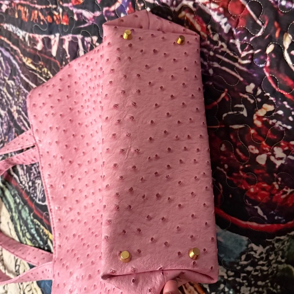 Makeup Junkie Blush Ostrich Tote Bag - Picture 3 of 5